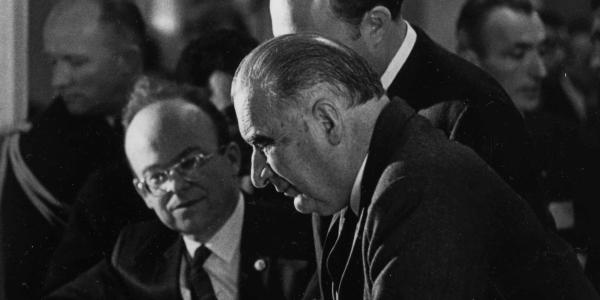 Panofsky, Loew and Pompidou at SLAC, February 27, 1970 