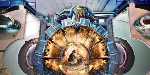 BaBar detector at SLAC, 2002