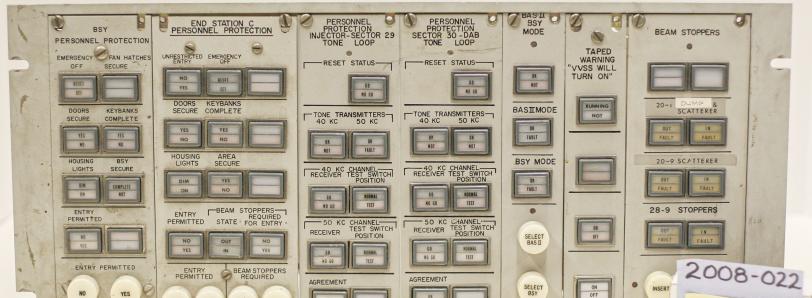 SLAC's former Accelerator Main Control Center panels -- Bldg. 003