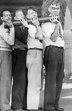 Hansen with grad students and Mark I accelerator