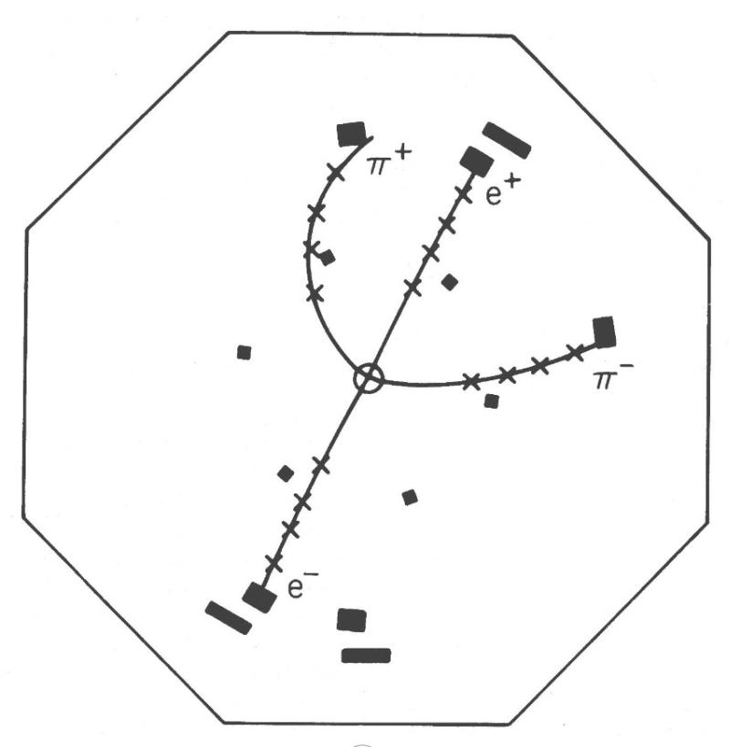 Computer display of a detected physics event