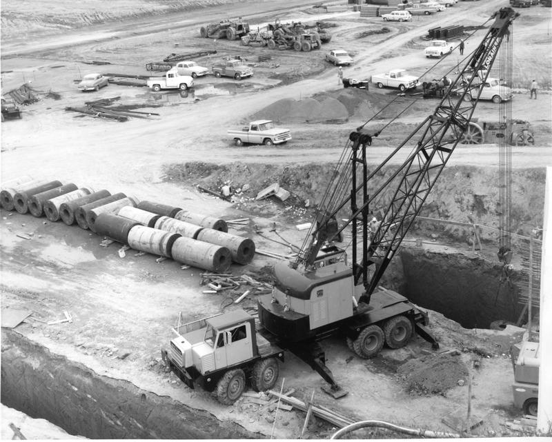 Shielding installation behind End Stations, 1965