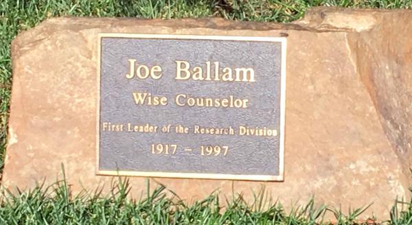 Joe Ballam memorial plaque, 2000