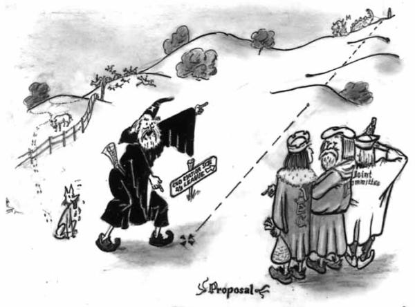 Bob Gould Wizard cartoon: Proposal for SLAC